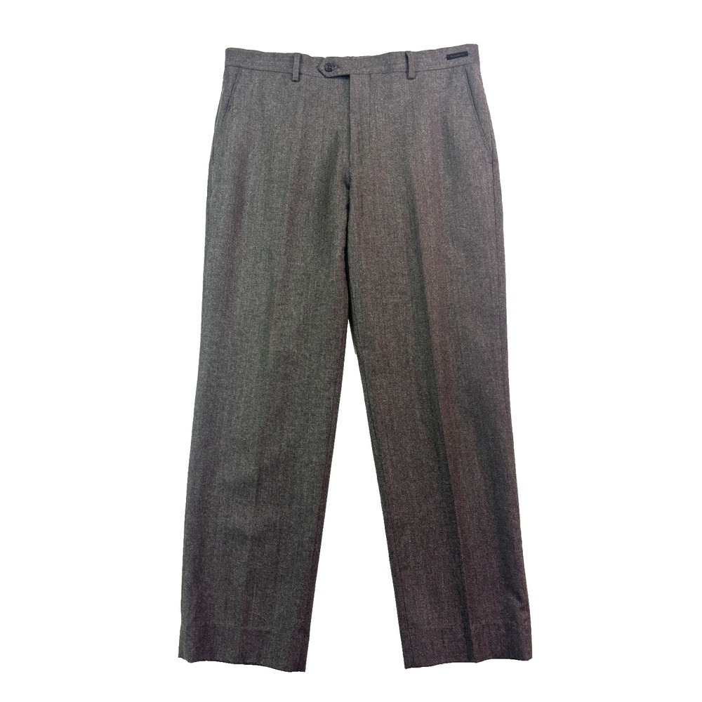 NEW Jos A Bank Reserve 34x29 Brown Tailored Dress Pants Marzotto Flannel Wool